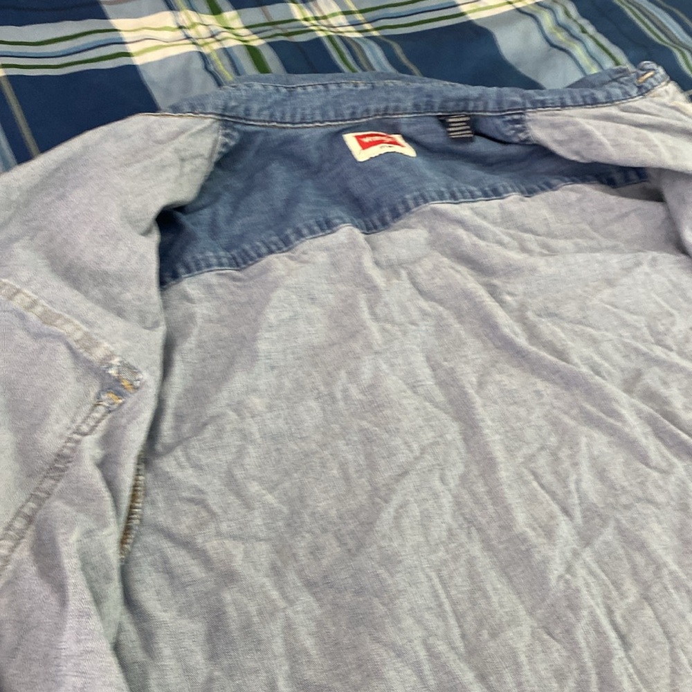 Wrangler denim button down short-sleeve shirt - Picture 16 of 17